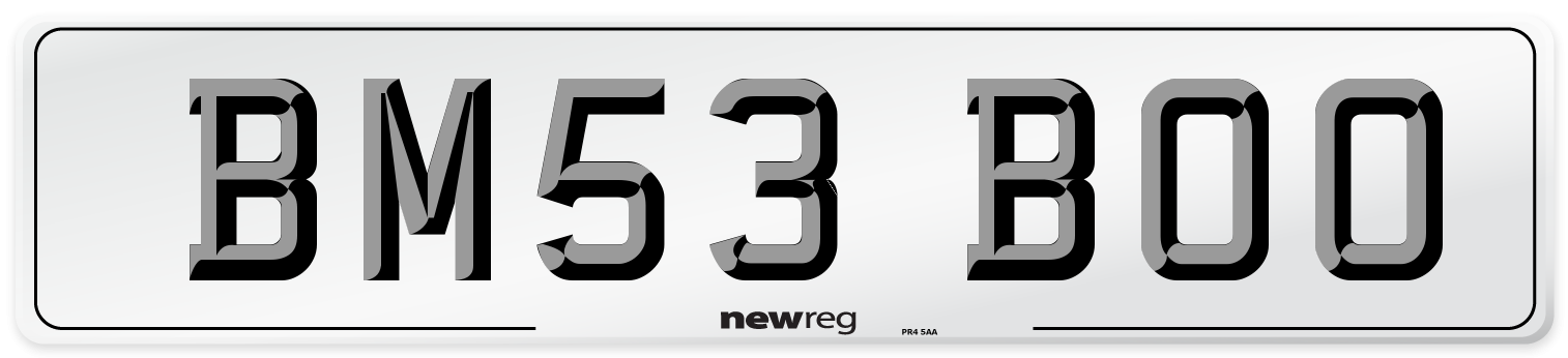 BM53 BOO Number Plate from New Reg